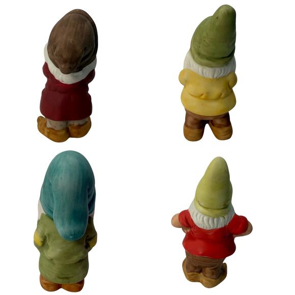 Vintage Disney Snow White Dwarfs Figurines Set of 4 Ceramic Korea 3” - Picture 2 of 7